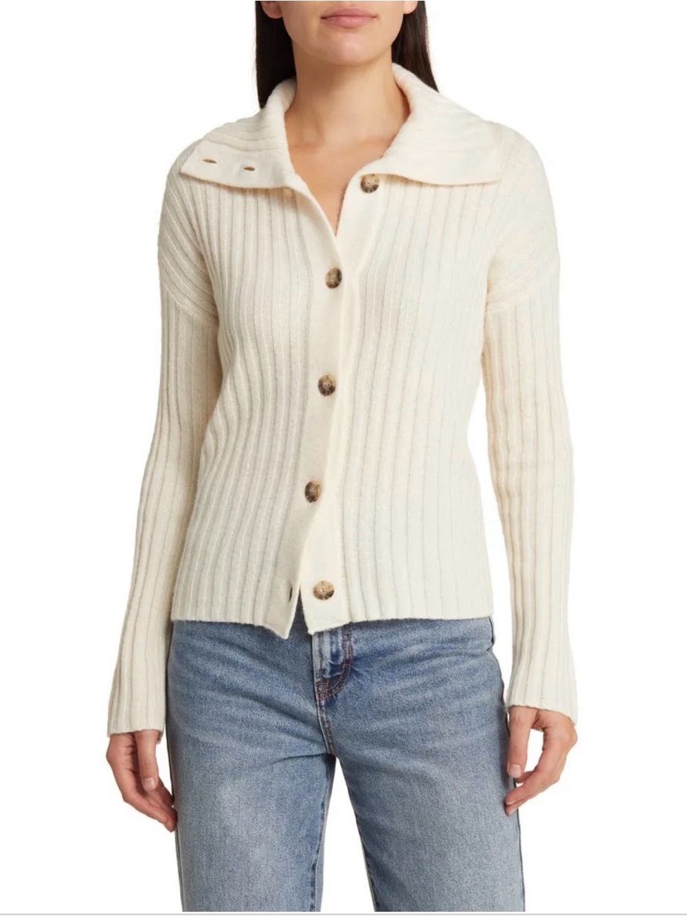 Madewell Niles Wide Rib Collar Cardigan Sz S gently used